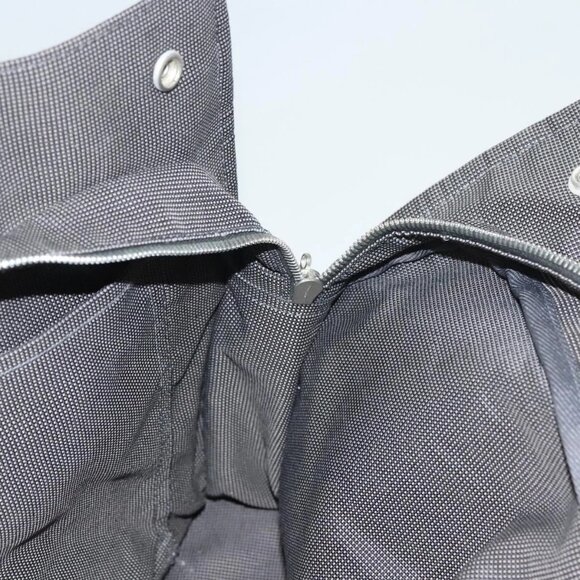 HERMES Her Line MM Hand Bag Canvas Gray Auth 129004 - Picture 13 of 16